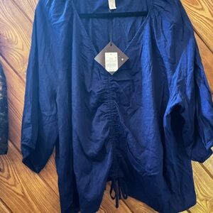 Ava & Viv Deep Blue Blouse